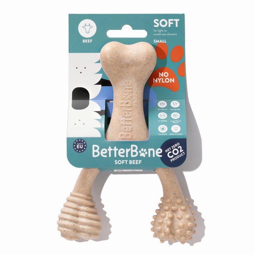 BetterBone | Dog Chew Toy | Soft Durability for Teething Puppies & Seniors - Classic Hypoallergenic Flavour