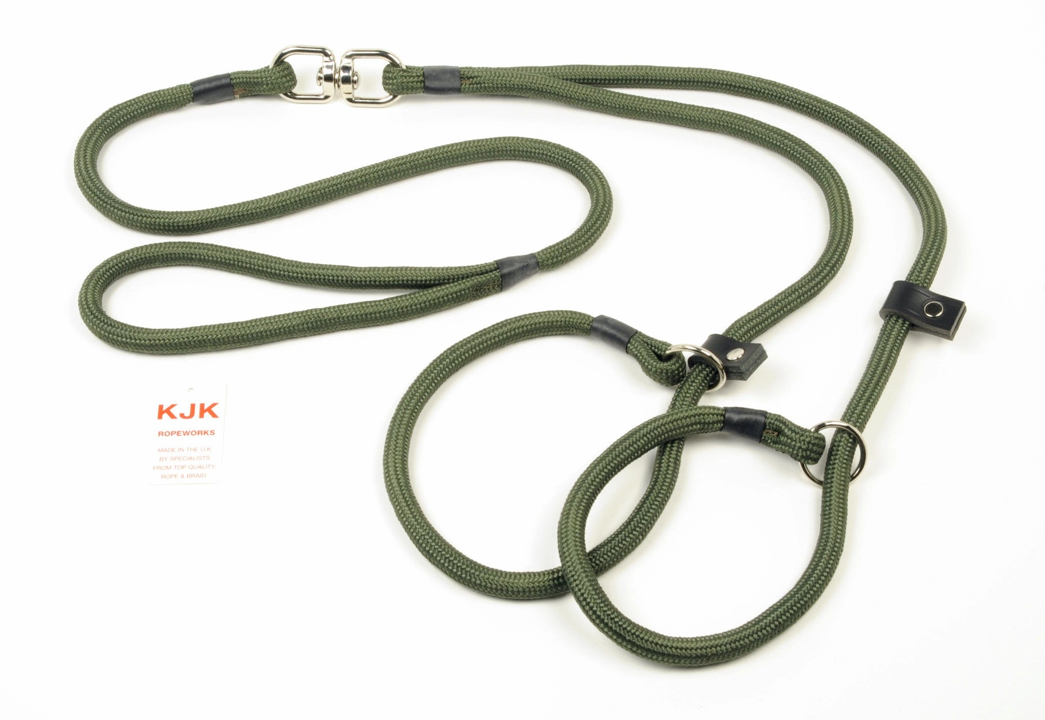 Braided Brace Slip Lead for 2 dogs