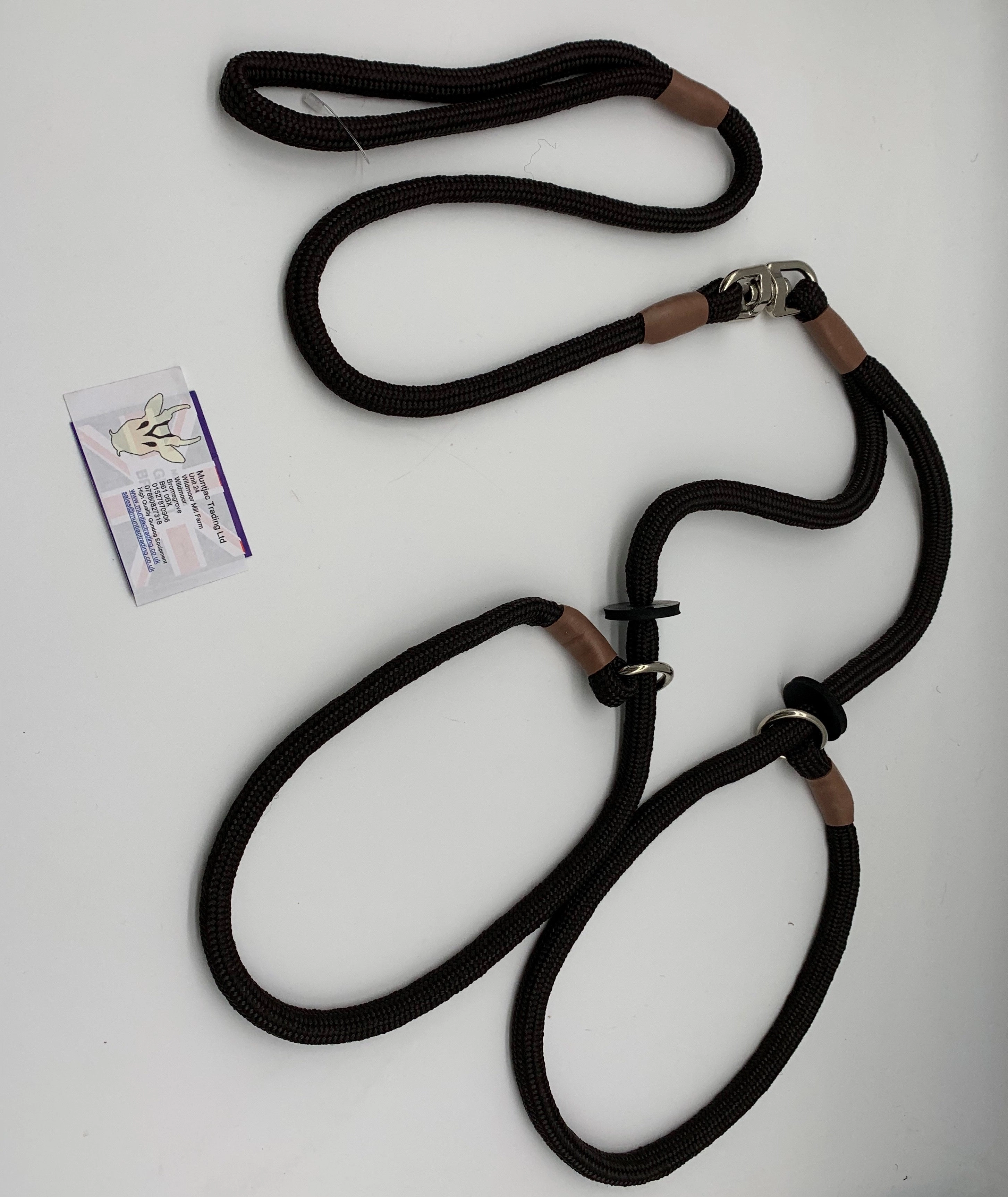 Braided Brace Slip Lead for 2 dogs