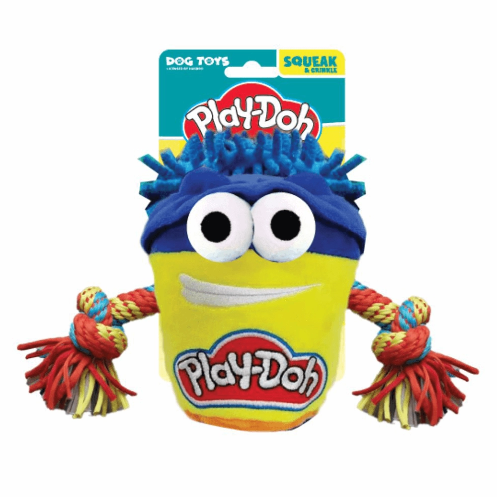 Hasbro | Squeak & Crinkle Plush Rope Tug Dog Toy | Play-Doh T-Shirt