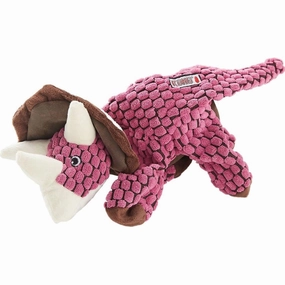 KONG Dynos Plush Pink Triceratops Dog Toy
