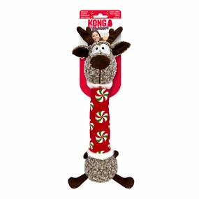 KONG Holiday Shakers Luvs Reindeer 2024 | Extra Long Christmas Squeaky Dog Toy