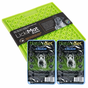 Lickimat Buddy Treat Mat & 2 X Naturediet Wet Dog Food - Lamb 390g