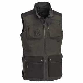 LIMITED EDITION Pinewood Men's Dog Sports Vest Dark Olive/Suede Brown Vest
