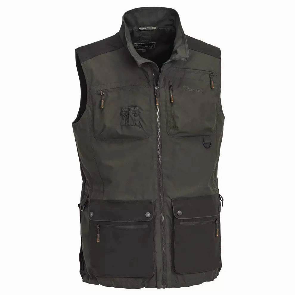 LIMITED EDITION Pinewood Men's Dog Sports Vest Dark Olive/Suede Brown Vest