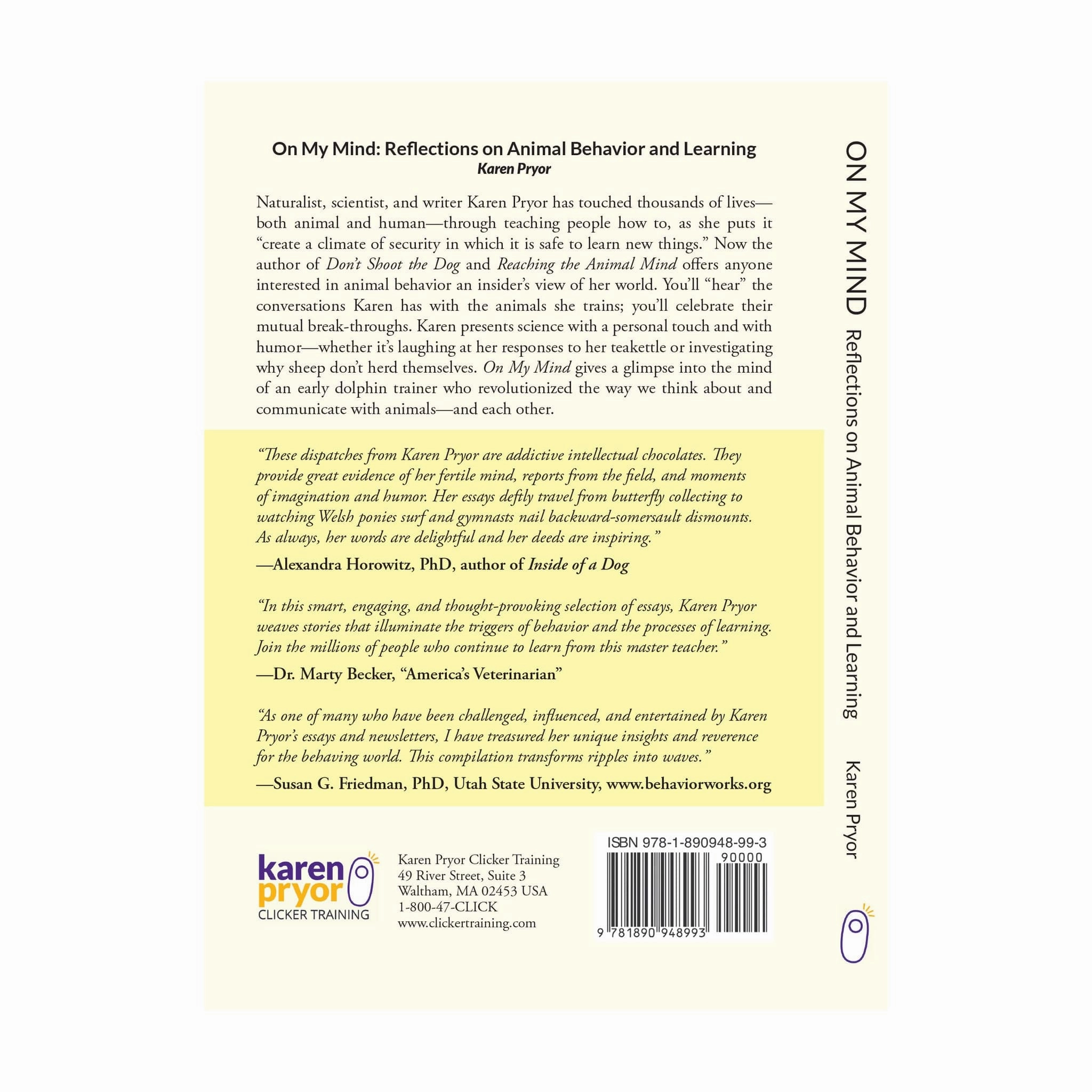 On My Mind: Reflections on Animal Behavior and Learning by Karen Pryor
