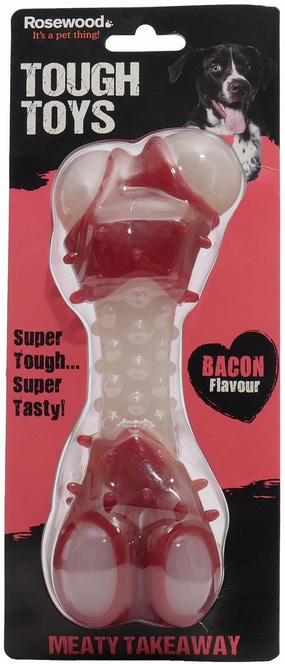 Rosewood | Dog Tough Toys Chew | Meaty Takeaway Bacon Bone