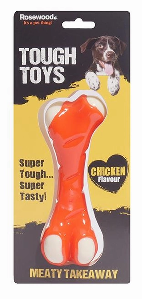 Rosewood | Dog Tough Toys Chew | Meaty Takeaway Chicken Bone