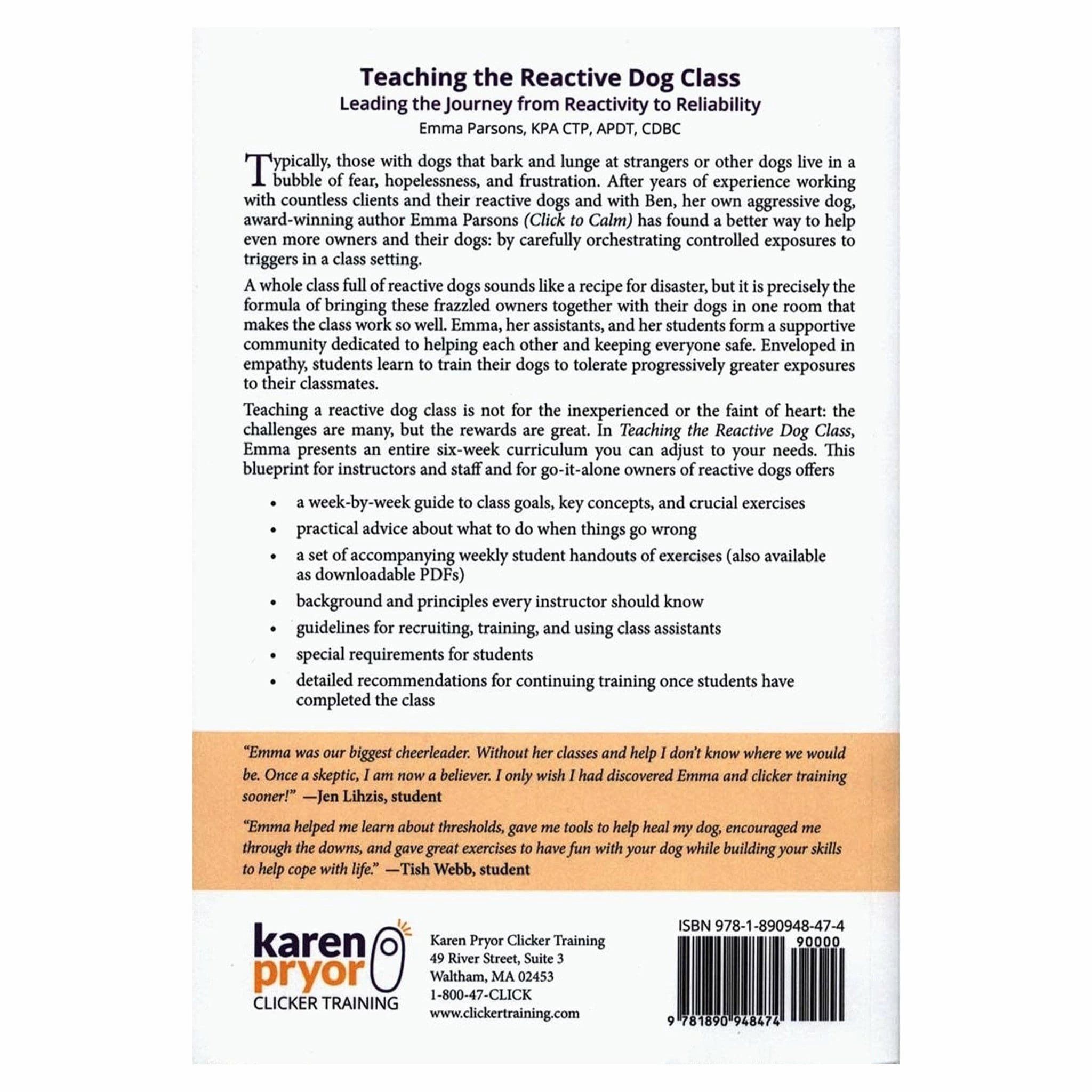 Teaching the Reactive Dog Class by Emma Parsons