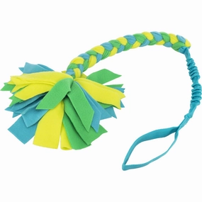 Trixie | Dog Sports Toy | Long Plaited Floppy Fleece Tugger with Bungee Handle