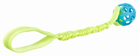 Trixie | Dog Sports Toy | Tugger Holee Cage Roller TPR Ball on Bungee Handle